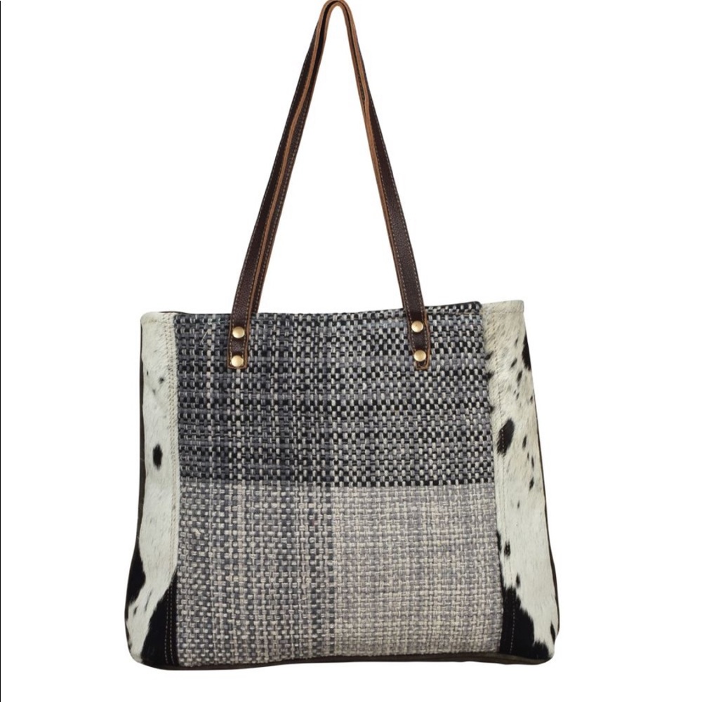 MYRA BAG ruffy- tuffy tote bag cowhide NWT